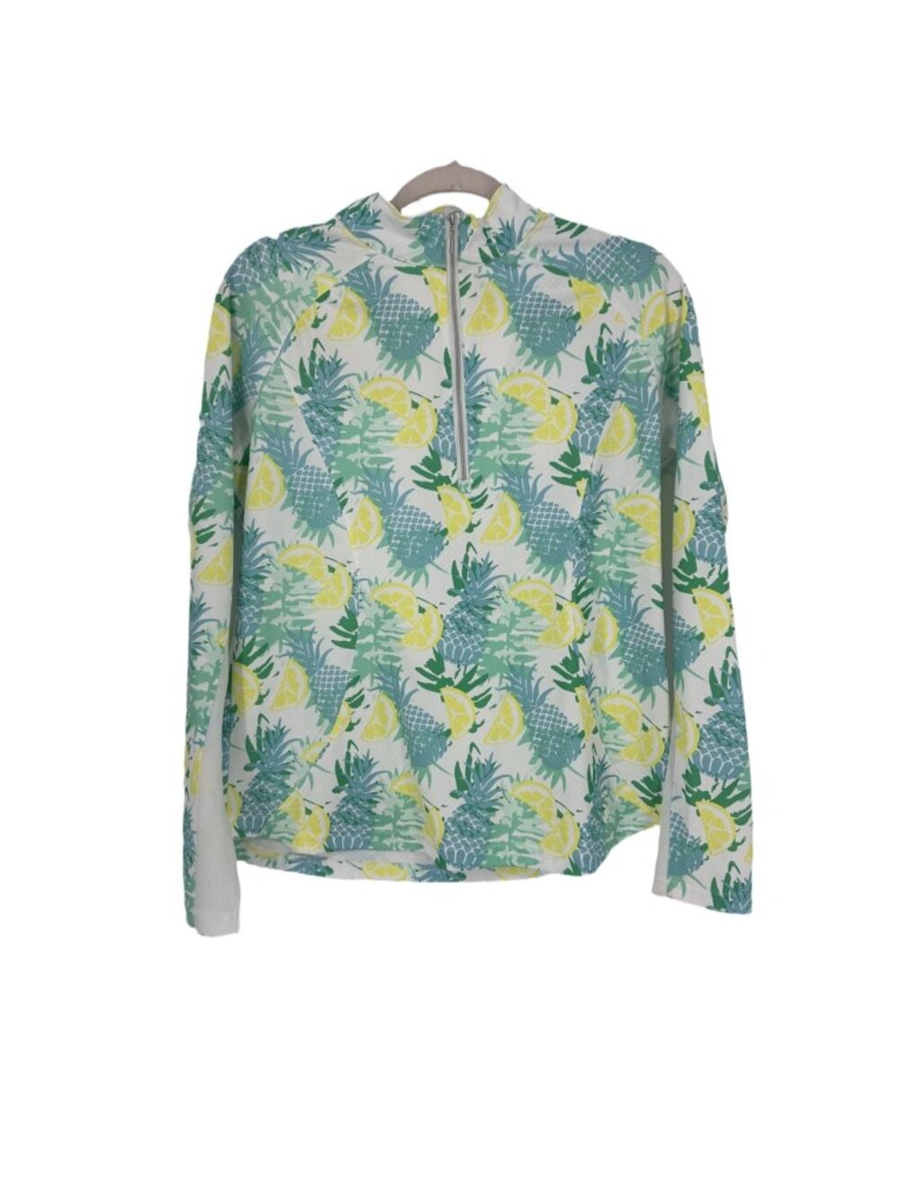 ✨ Pebble Beach Tropical Fruit Print Quarter Zip Pullover M ✨